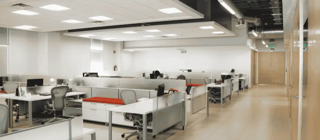 Well-decorated modern office space with stylish furniture and interior finishes