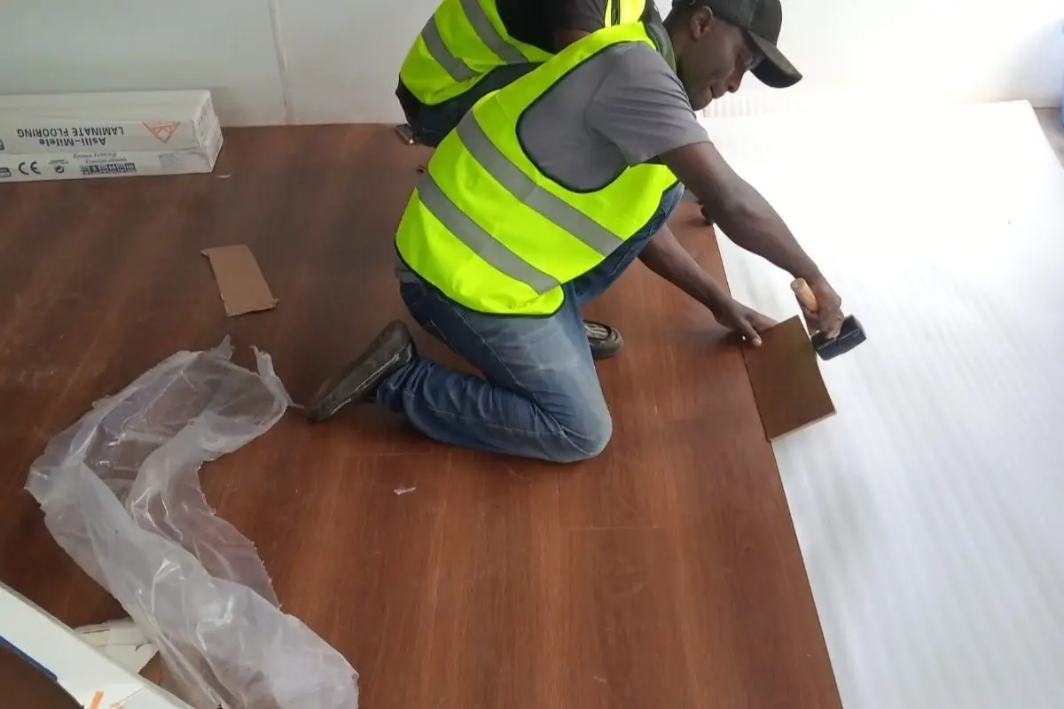 The Strofix Interiors team working on an interior finishing project in Nairobi Kenya