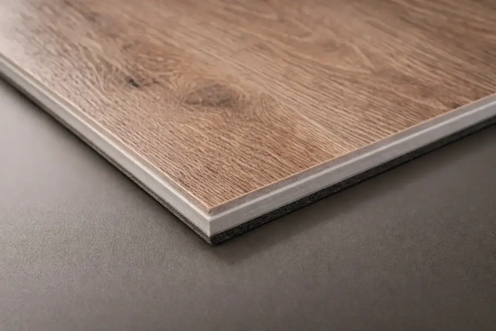 Professional installers fitting SPC flooring in a Kenyan home using proper tools and clean workmanship