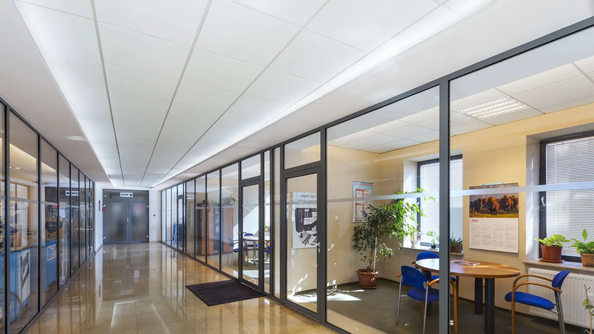 Gypsum partition installation in Kenya creating modern office workspace divisions