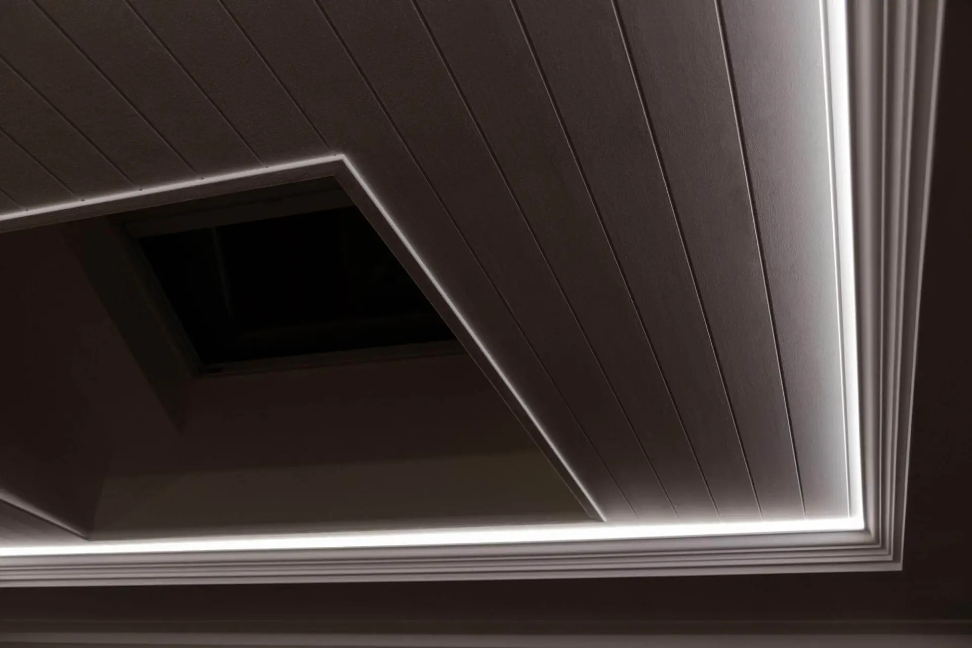Gypsum ceiling with hidden LED strip lighting for modern interiors