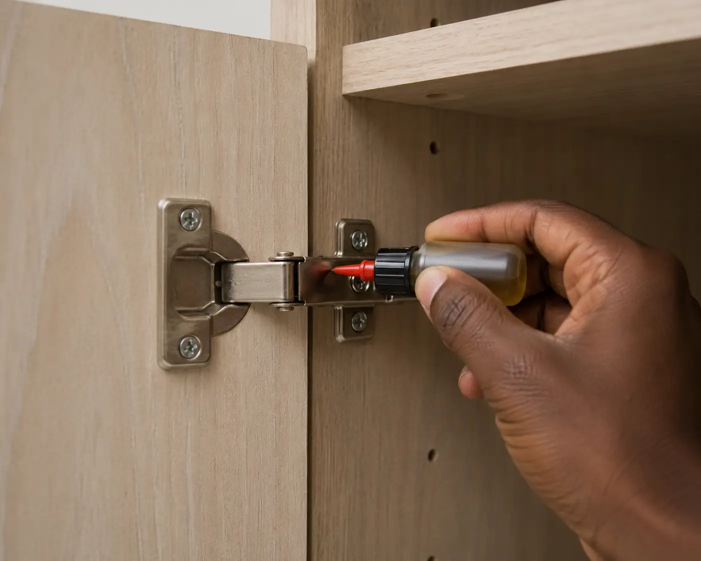 Maintaining kitchen cabinet hinges and hardware in a Kenyan home